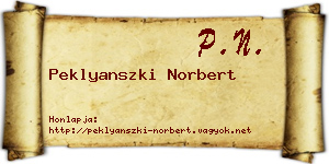 Peklyanszki Norbert névjegykártya